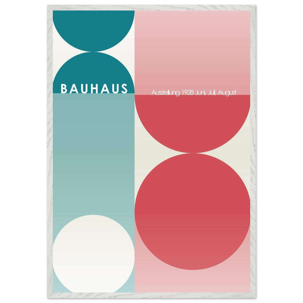 Bauhaus Retro Art Print in Teal and Coral for Unique Retro Decor - Vibrantwalls