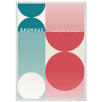 Bauhaus Retro Art Print in Teal and Coral for Unique Retro Decor - Vibrantwalls