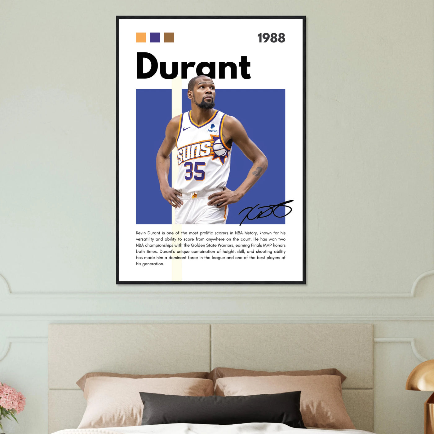 Kevin Durant Slim Reaper Suns Framed Poster Vibrantwalls