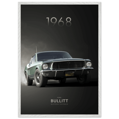 1968 Bullitt Mustang GT - 50th Anniversary Framed Poster | Iconic Green, Ready-to-Hang, Premium Quality - Vibrantwalls