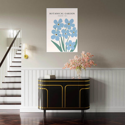 Botanical Garden Forget-Me-Nots Framed Poster - Soft Blue Floral Art Print | Ready-to-Hang Wall Decor - Vibrantwalls
