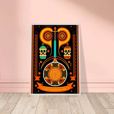 Vibrant Day of the Dead Guitar - Vibrantwalls