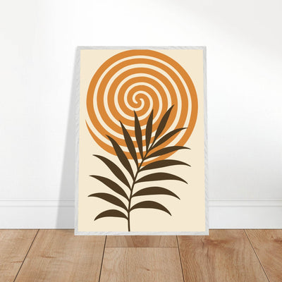 Abstract Palm Leaf & Swirl - Vibrantwalls