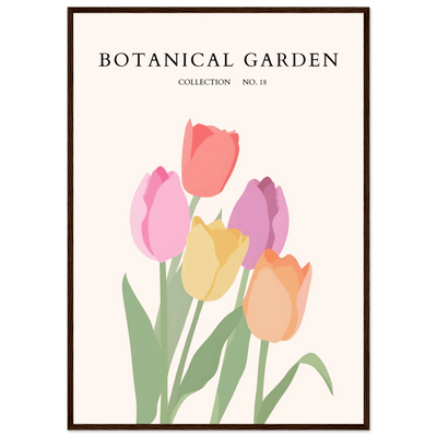 Botanical Garden Tulip Framed Poster – Pastel Bloom Art Print | Ready-to-Hang Floral Decor - Vibrantwalls