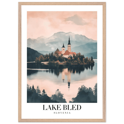 Lake Bled Slovenia Framed Poster – Serene Lakeside Wall Art with Wooden Frame - Vibrantwalls