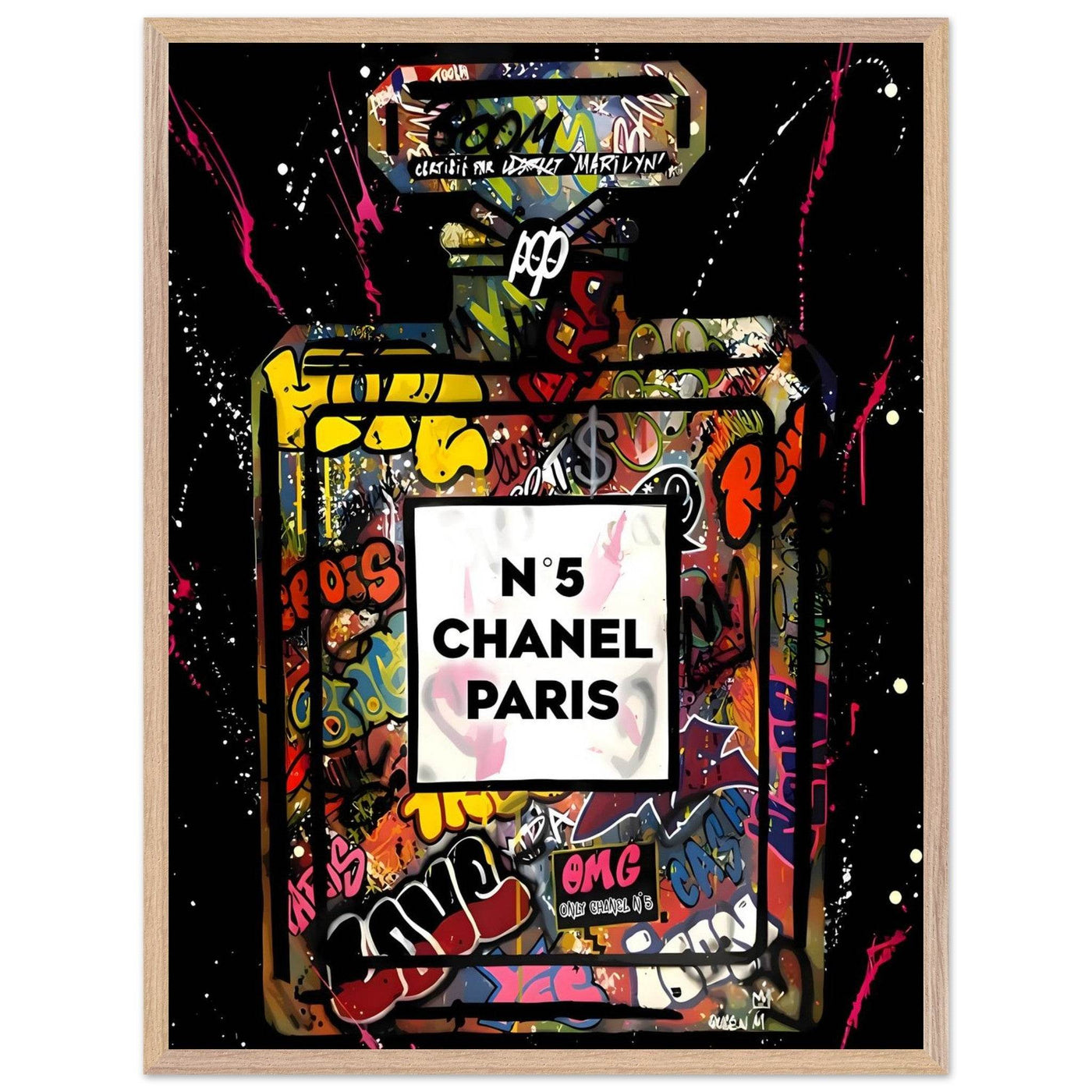 Coco Mademoiselle Chanel Perfume Pop Art Graffiti Print - Iconic Scent, Street Style Art Piece in Your Choice of Frame - Vibrantwalls