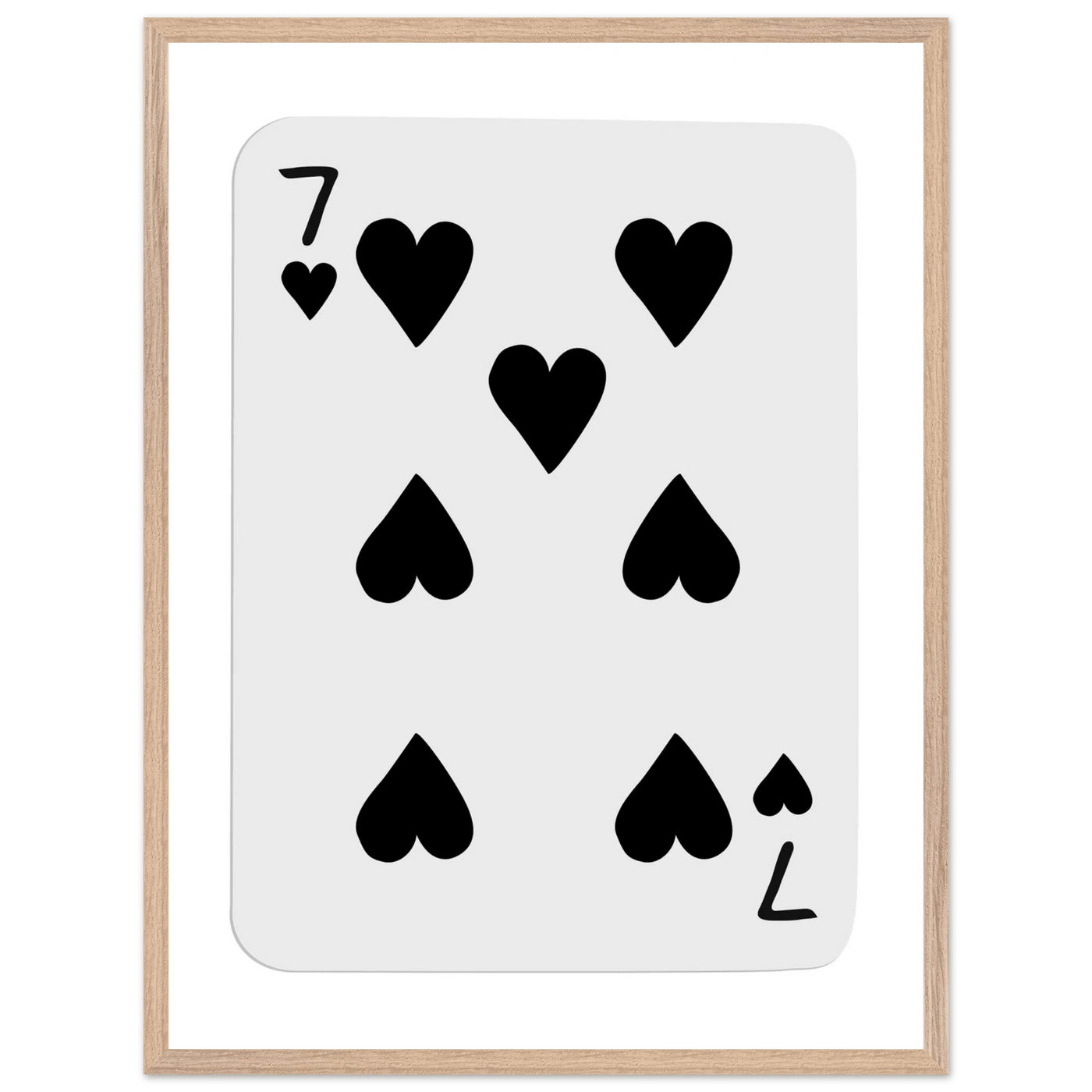 Seven of Spades Poker Card Print - Mounted & Framed Wall Art, Eco-Friendly Wood Frame in Multiple Finishes - Vibrantwalls