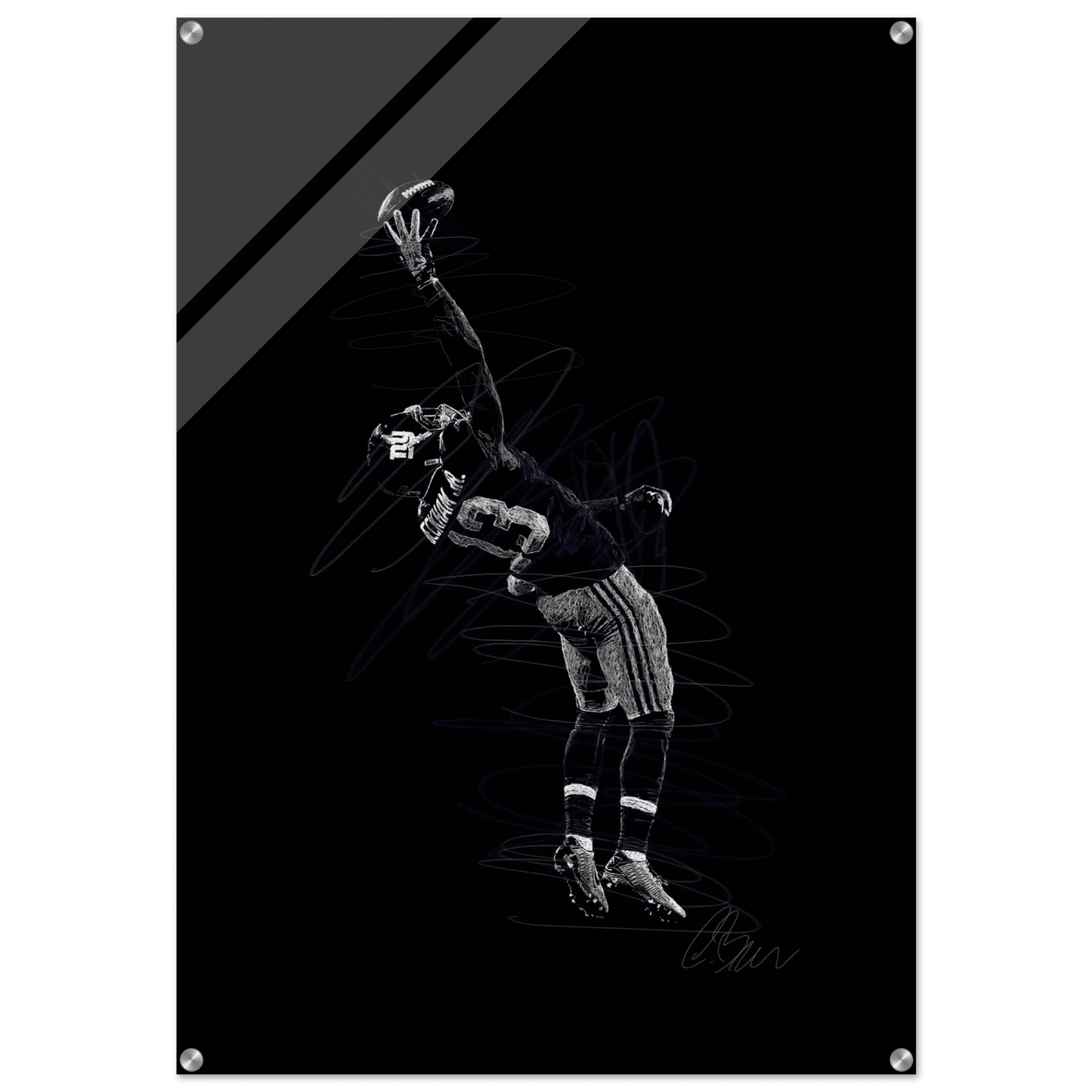 Dynamic Football Player Acrylic Print – Modern Sport Art, Vibrant & Durable Wall Decor in Multiple Sizes - Vibrantwalls