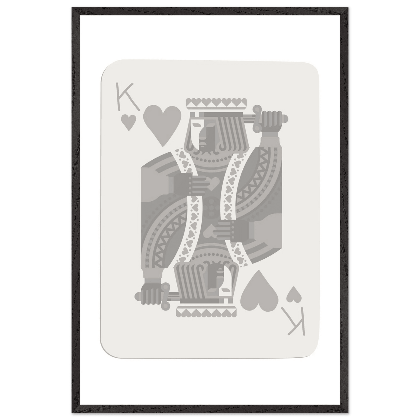 King of Hearts Poker Card Print - Modern Art Framed Poster, Eco-Friendly Wood Frame in Your Choice of Finish - Vibrantwalls