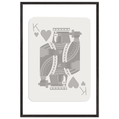 King of Hearts Poker Card Print - Modern Art Framed Poster, Eco-Friendly Wood Frame in Your Choice of Finish - Vibrantwalls
