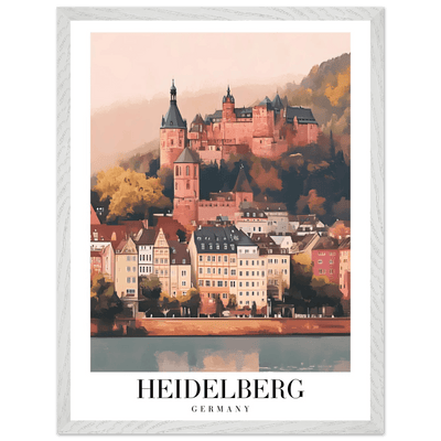 Heidelberg Germany Framed Poster – Vintage Travel Wall Art in Warm Autumn Hues - Vibrantwalls