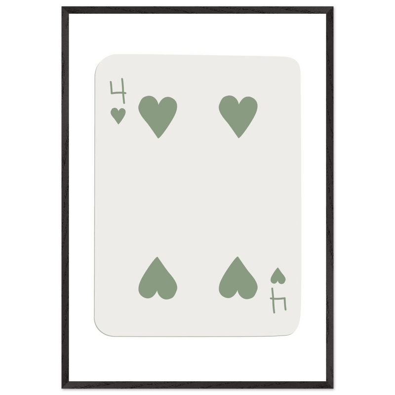 Four of Hearts Custom Playing Cards Framed Poster Wall Art - Vibrantwalls