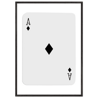 Minimalist Ace of Diamonds Poker Card Art Print - Framed Wall Decor with Eco-Friendly Wood Frame - Vibrantwalls