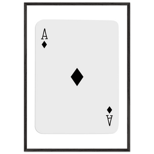 Minimalist Ace of Diamonds Poker Card Art Print - Framed Wall Decor with Eco-Friendly Wood Frame - Vibrantwalls