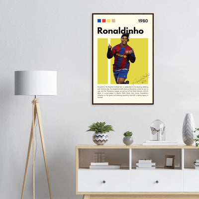 Ronaldinho Barcelona Football Legend Framed Brazil Poster Vibrantwalls