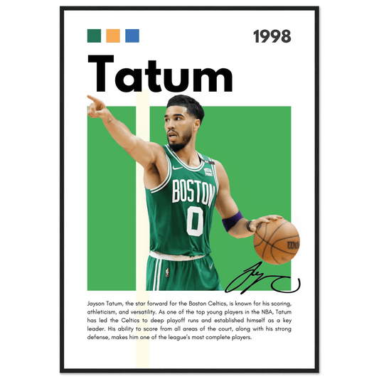 Jayson Tatum Boston Celtics Star Framed Poster - Vibrantwalls