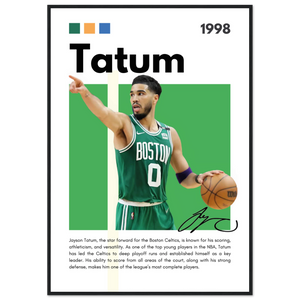 Jayson Tatum Boston Celtics Star Framed Poster 70x100 cm 28x40″ Black frame Vibrantwalls
