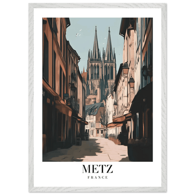 Metz France Framed Poster – Vintage European Cityscape Wall Art with Customizable Wooden Frame - Vibrantwalls