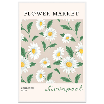 Charming Daisy Field Framed Poster – Botanical 'Flower Market' Art Print | Ready-to-Hang in Your Choice of Frame - Vibrantwalls