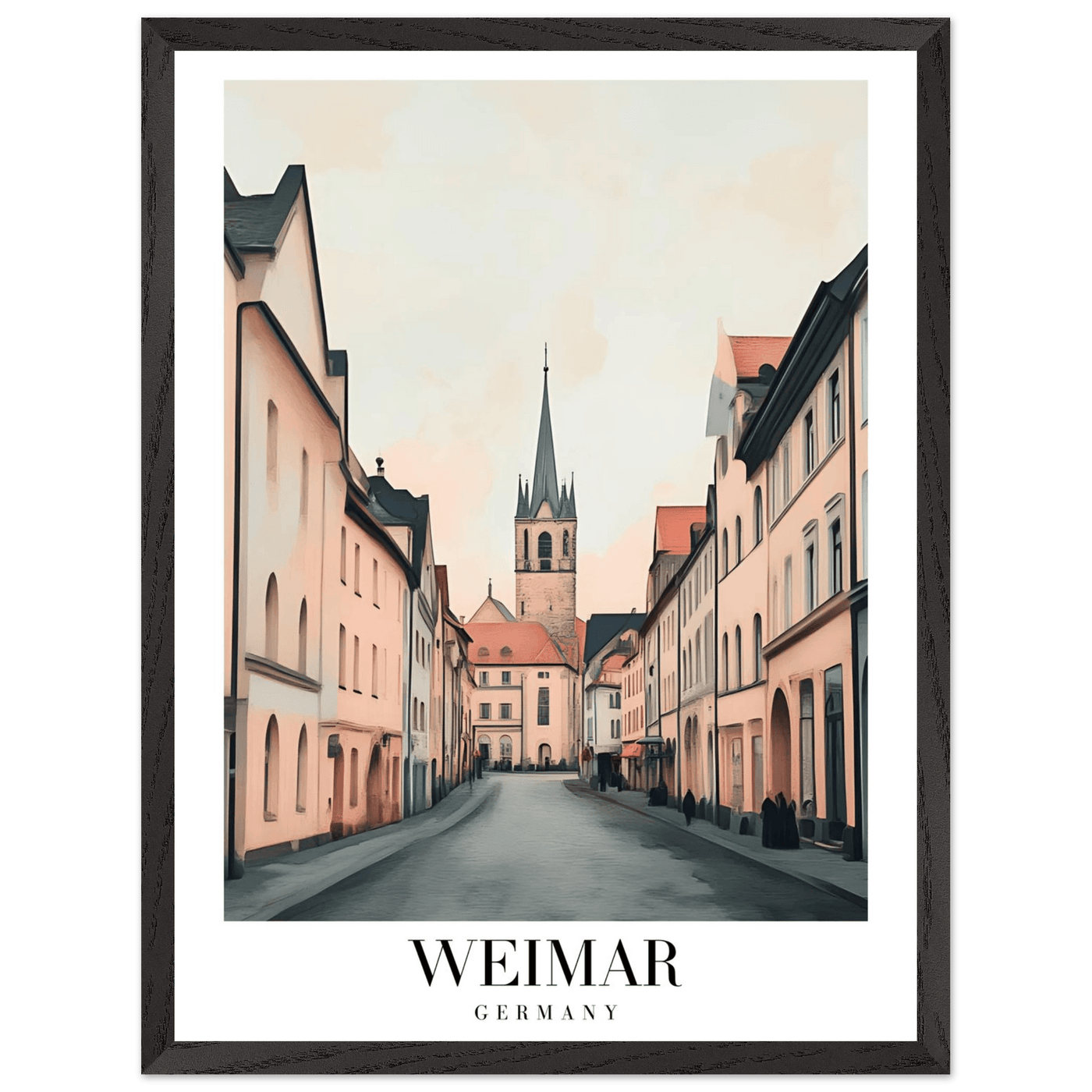 Weimar Germany Framed Poster – Vintage European Cityscape Wall Art with Wooden Frame - Vibrantwalls
