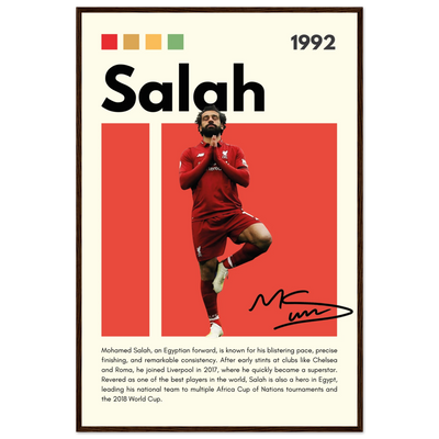 Mohamed Salah Liverpool FC Framed Poster – Iconic Yoga Pose Football Art Print 60x90 cm 24x36″ Dark wood frame Vibrantwalls