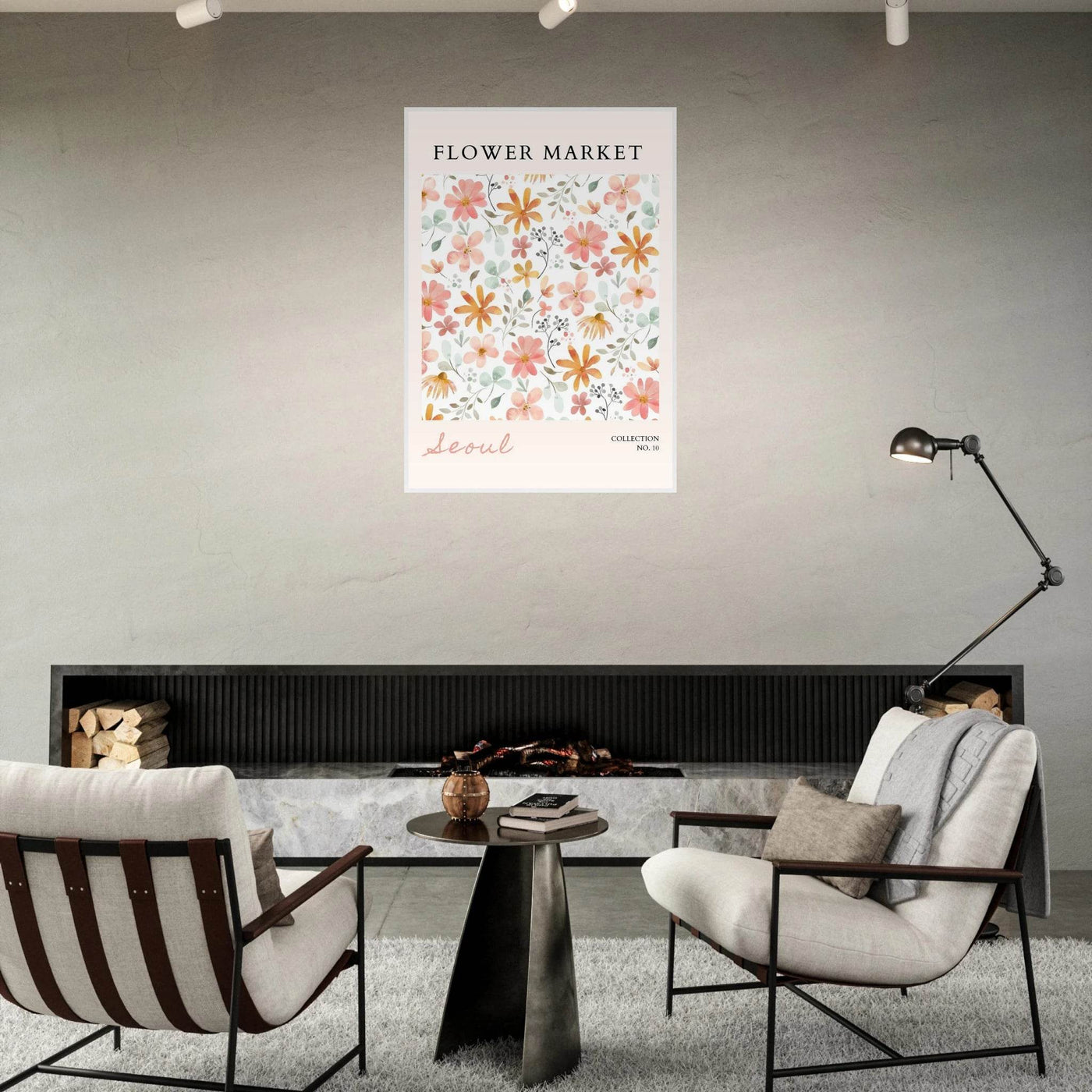 Seoul Flower Market Framed Poster – Delicate Watercolor Blooms & Botanical Art Print | Ready-to-Hang - Vibrantwalls