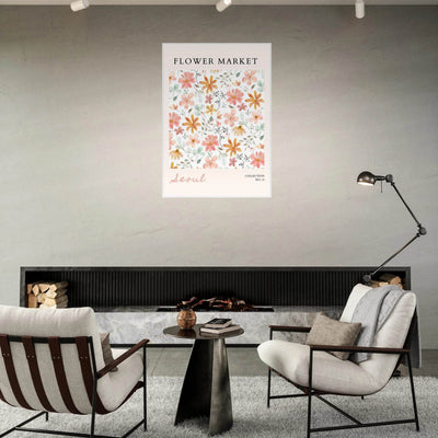 Seoul Flower Market Framed Poster – Delicate Watercolor Blooms & Botanical Art Print | Ready-to-Hang - Vibrantwalls