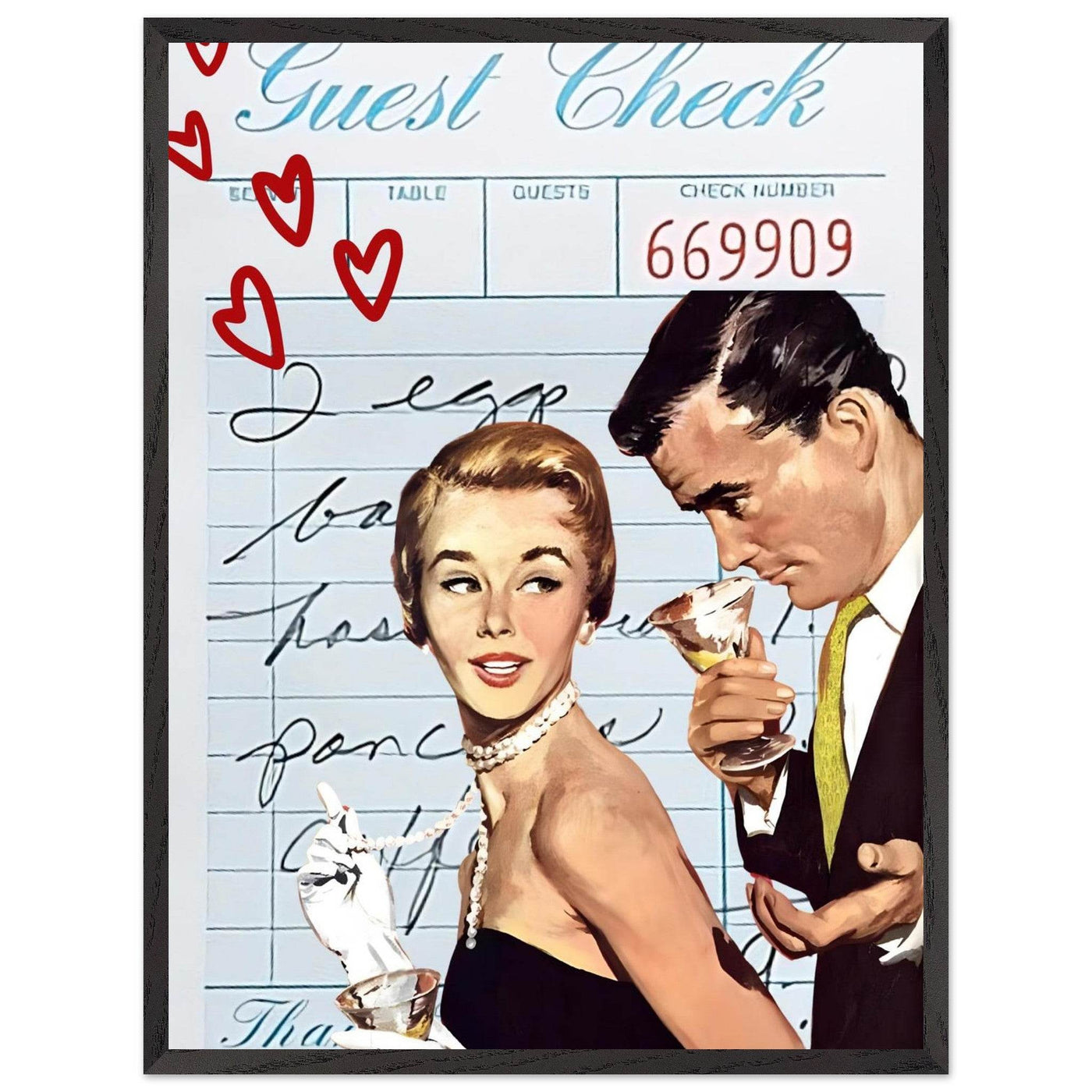 Retro Romance Cocktail Vintage Love Bar Art - Vibrantwalls