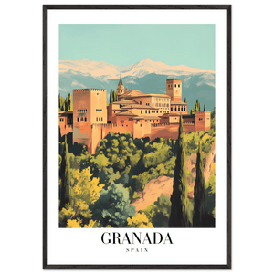 Granada Spain Framed Poster – Vintage Travel Wall Art with Wooden Frame - Vibrantwalls