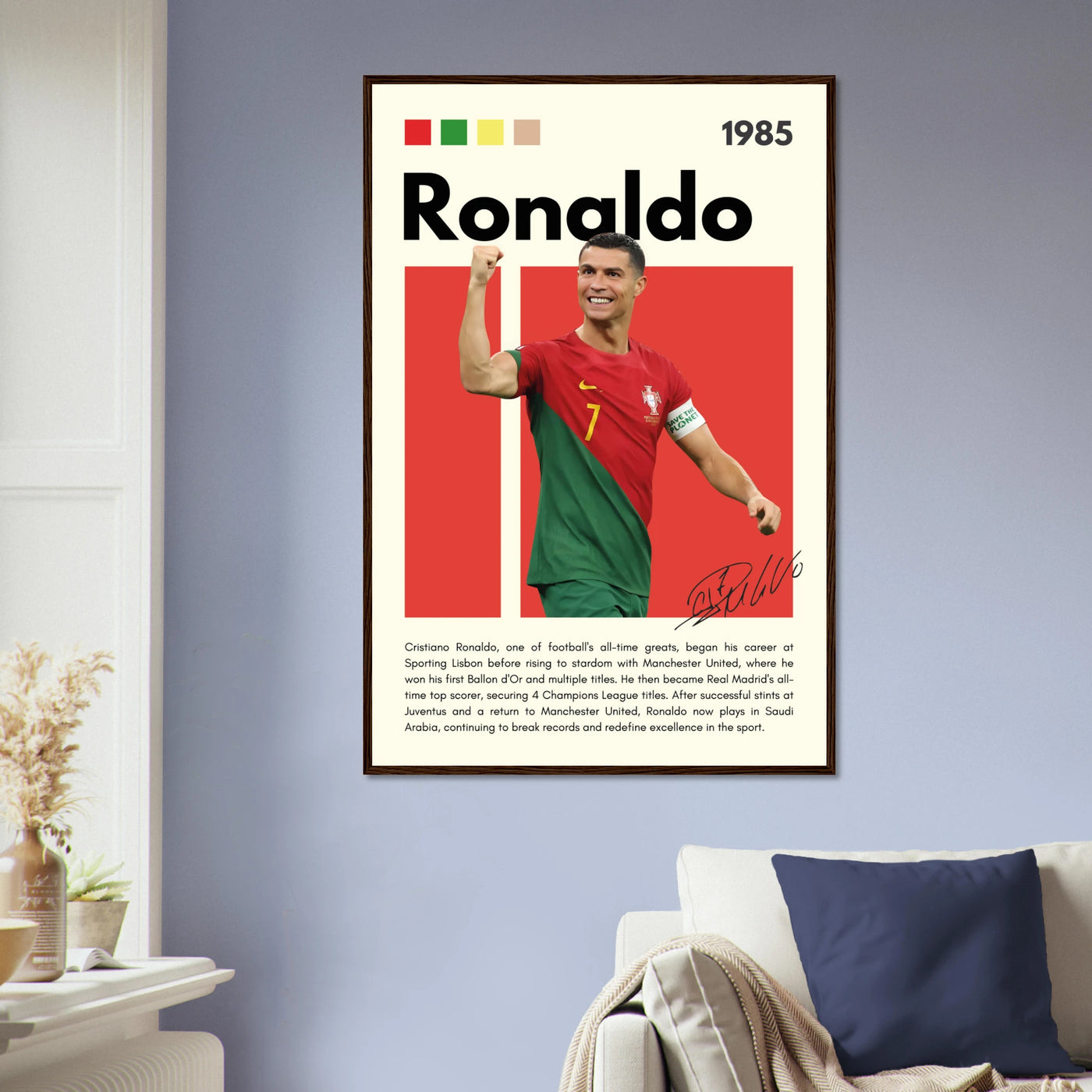 Cristiano Ronaldo Portugal Soccer Framed Football Poster Vibrantwalls