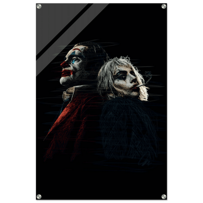 Joker & Harley Quinn Inspired Acrylic Print – Dark, Edgy, Modern Pop Art for Your Space - Vibrantwalls
