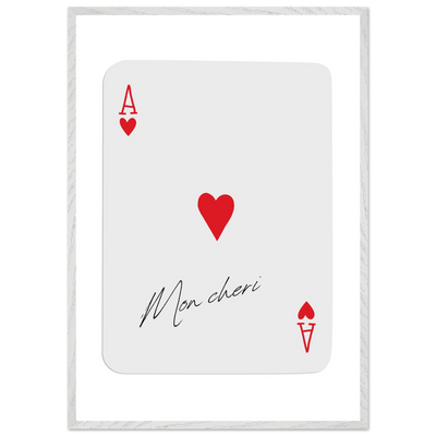 Ace of Hearts 'Mon Cheri' Art Print - Elegant Framed Poster, Eco-Friendly Wood Frame - Vibrantwalls