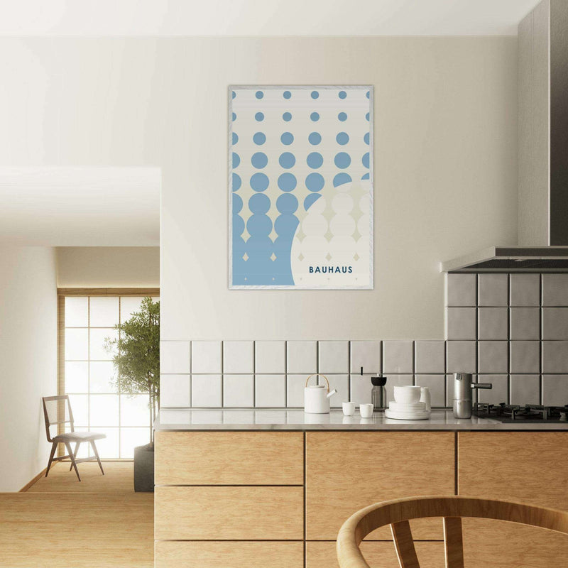 Bauhaus Geometric Abstract Blue Tunnel Wall Art - Vibrantwalls