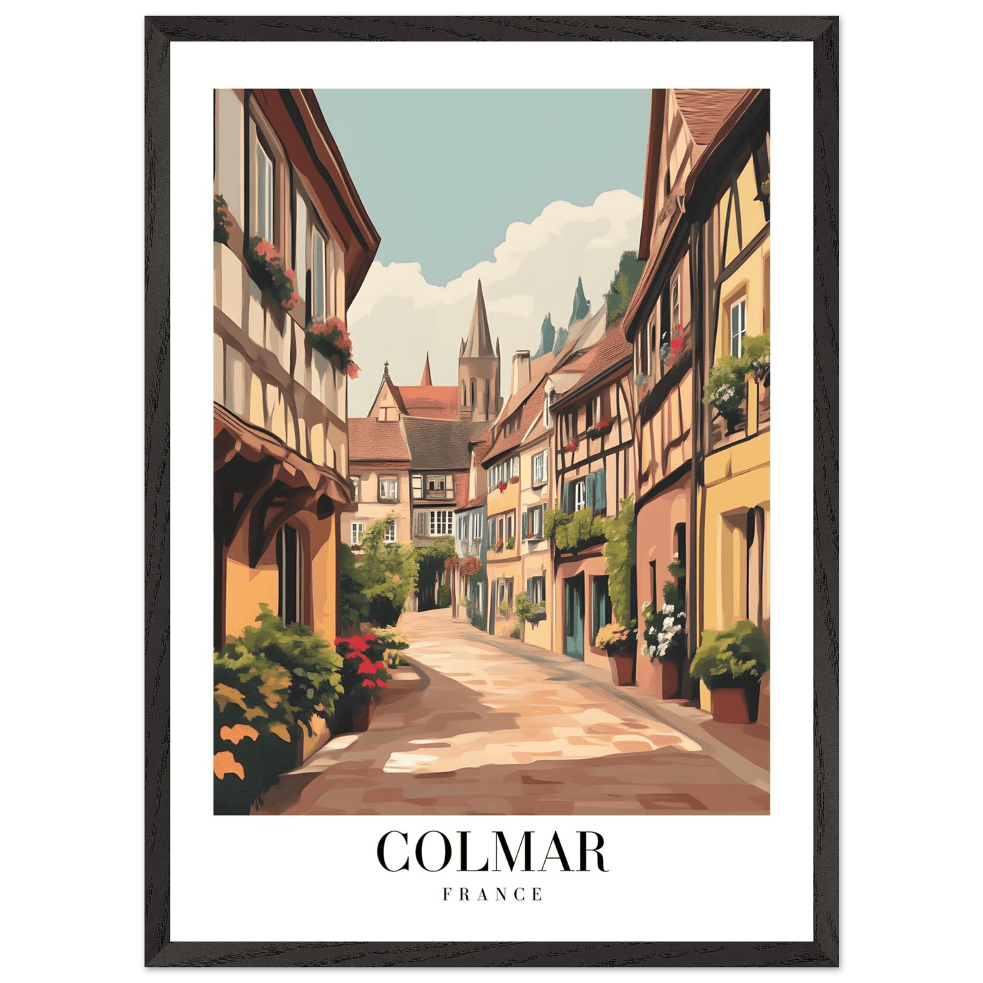 Colmar France Framed Poster – Vintage European Village Wall Art with Wooden Frame - Vibrantwalls