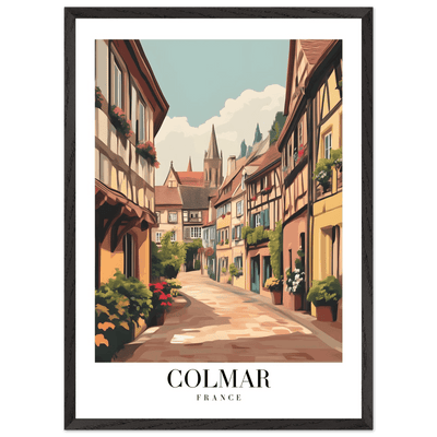 Colmar France Framed Poster – Vintage European Village Wall Art with Wooden Frame - Vibrantwalls