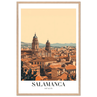 Salamanca Spain Framed Poster – Warm Hues Vintage Travel Wall Art with Wooden Frame - Vibrantwalls