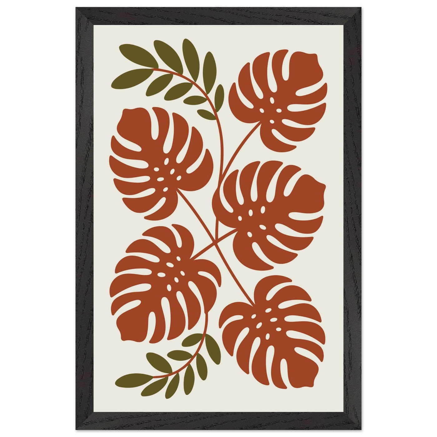 Monstera Leaf Composition in Terracotta Tones - Vibrantwalls