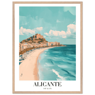 Alicante Spain Framed Poster – Vintage Coastal Wall Art with Azure Blues & Sandy Hues - Vibrantwalls
