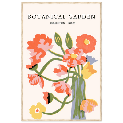 Botanical Garden Framed Poster - Abstract Floral Art Print | Warm Hues & Nature-Inspired Decor - Vibrantwalls