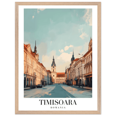 Timisoara Romania Framed Poster – Vintage Cityscape Wall Art with Wooden Frame - Vibrantwalls