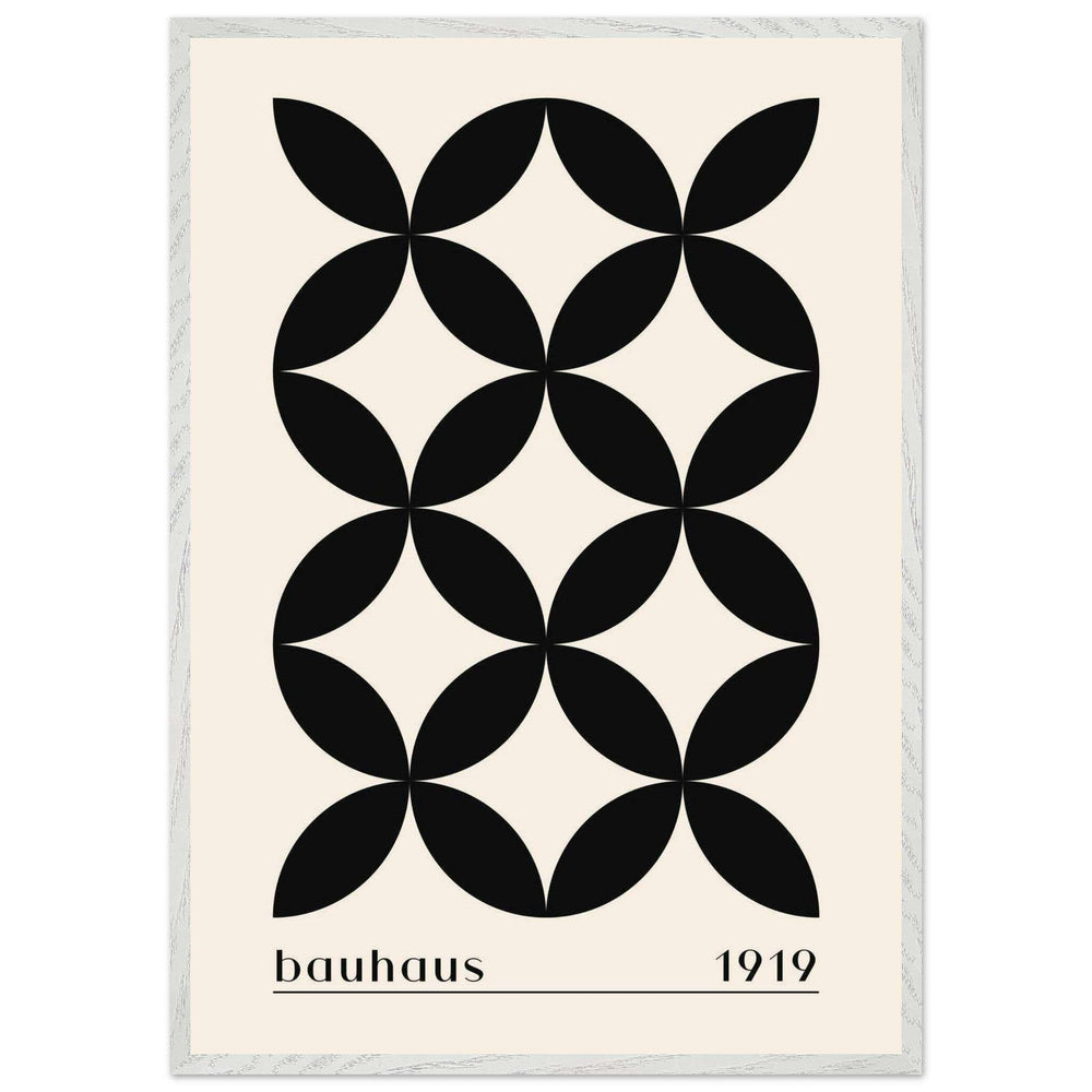Bauhaus 1919 Black Beige Circles Wall Art - Vibrantwalls