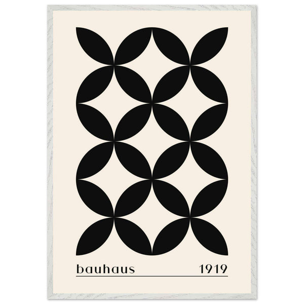 Bauhaus 1919 Black Beige Circles Wall Art - Vibrantwalls
