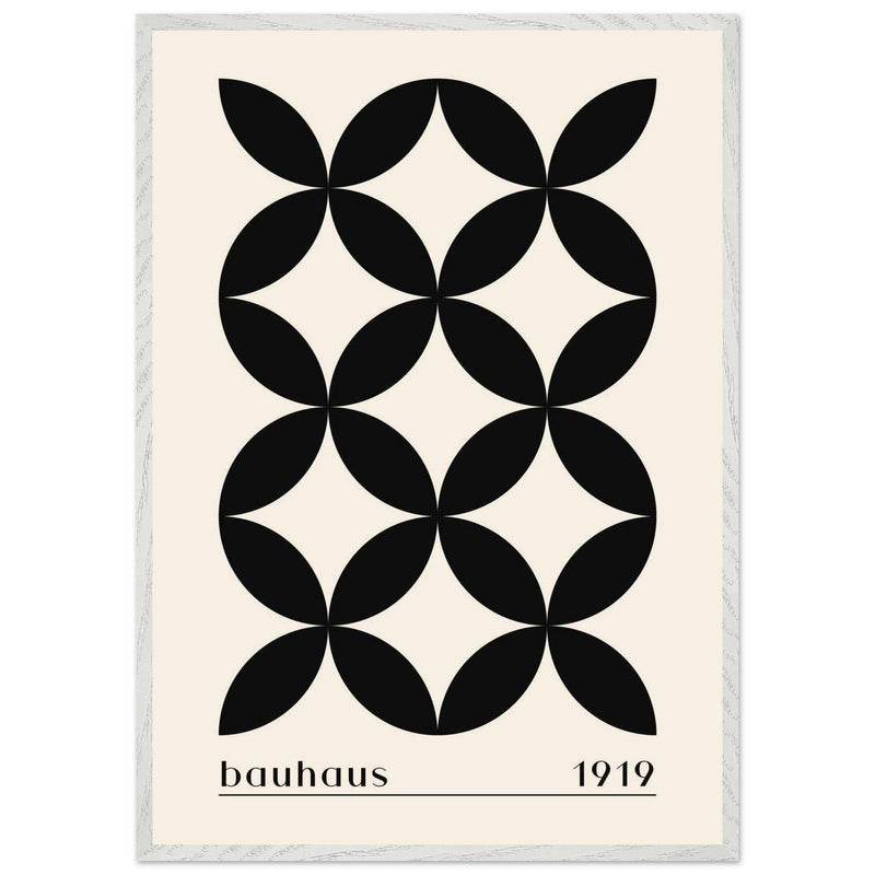 Bauhaus 1919 Black Beige Circles Movement Style Design Wall Art - Vibrantwalls
