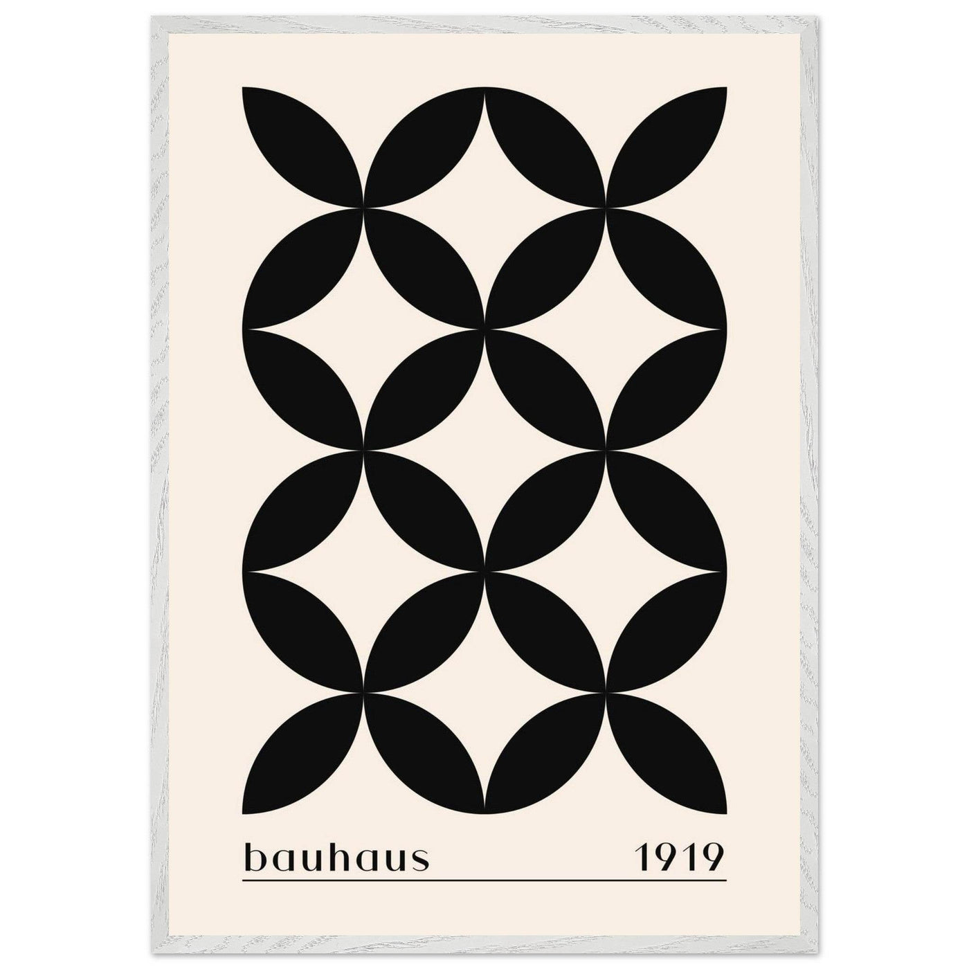 Bauhaus 1919 Black & Beige Circles - Vibrantwalls