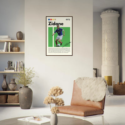 Zinedine Zidane Football Legend Framed French Poster Vibrantwalls