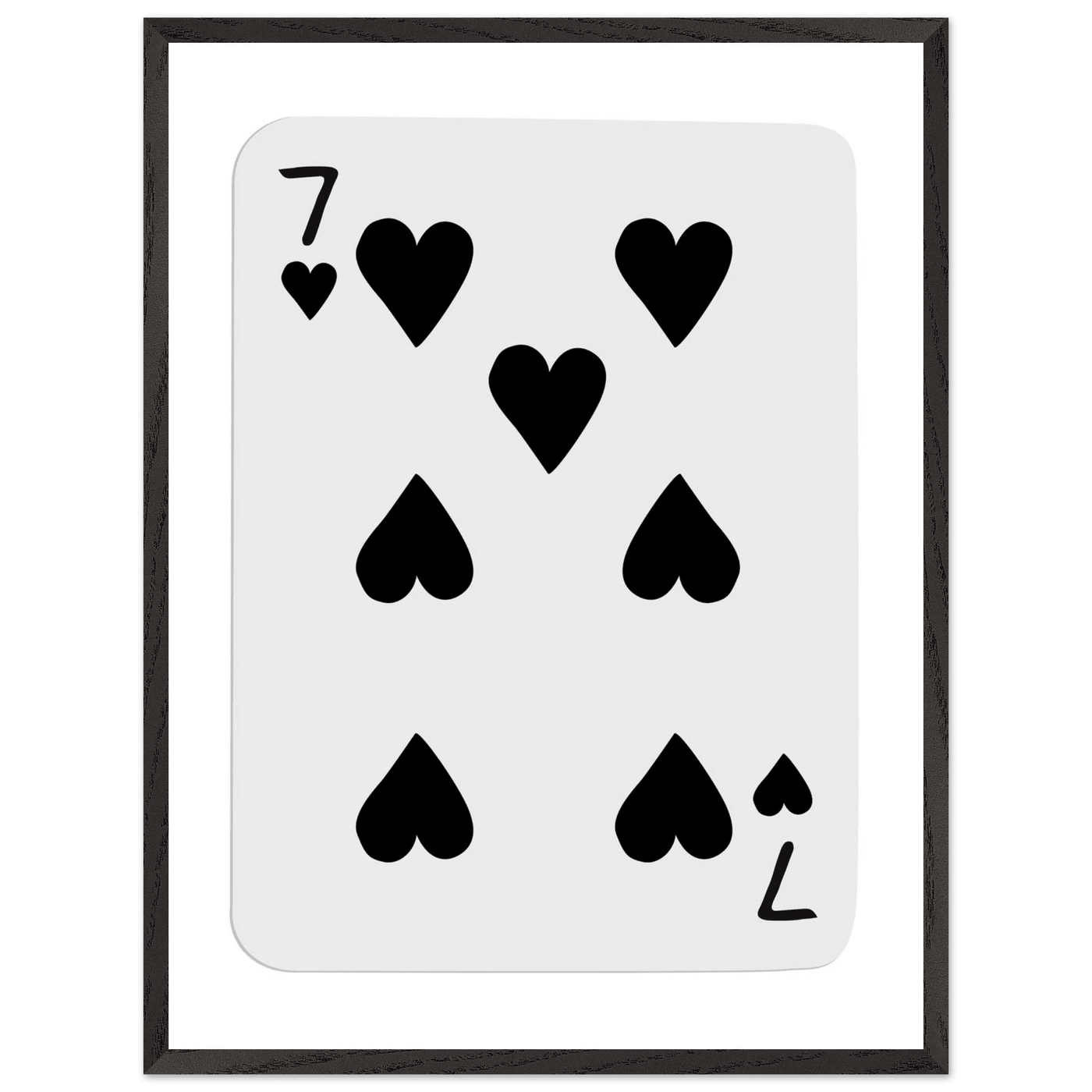 Seven of Spades Poker Card Print - Mounted & Framed Wall Art, Eco-Friendly Wood Frame in Multiple Finishes - Vibrantwalls