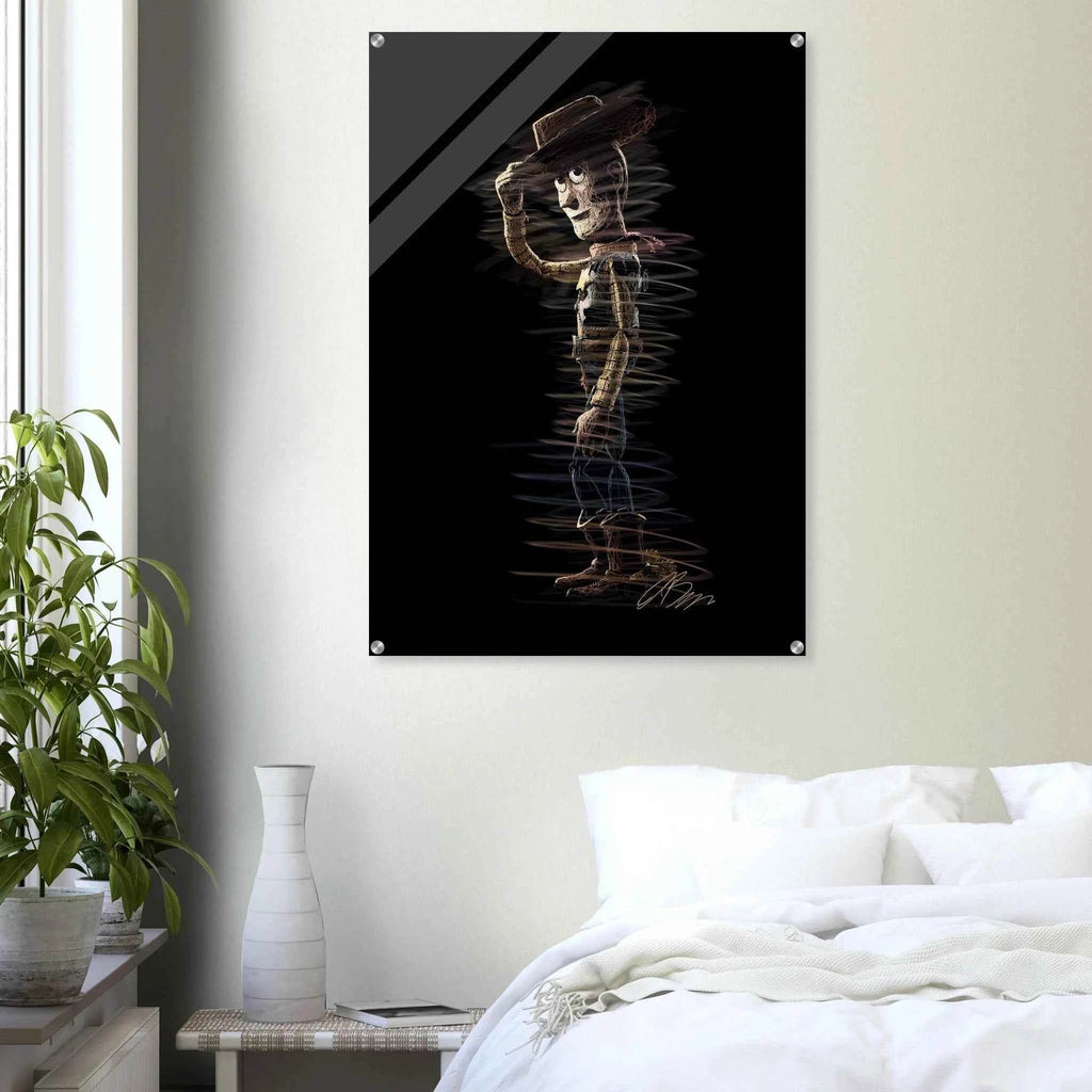 Abstract Woody 'Howdy' Acrylic Print – Dynamic, Whimsical, Modern Wall Art in Multiple Sizes - Vibrantwalls