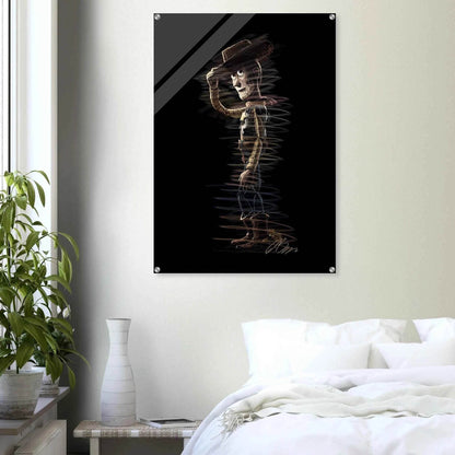 Abstract Woody 'Howdy' Acrylic Print – Dynamic, Whimsical, Modern Wall Art in Multiple Sizes - Vibrantwalls