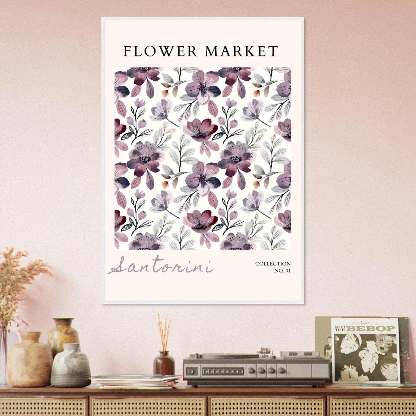 Santorini Flower Market Watercolor Floral Multiple Sizes - Wall Art - Vibrantwalls