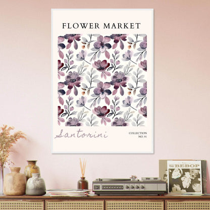 Santorini Flower Market Watercolor Floral Multiple Sizes - Wall Art - Vibrantwalls
